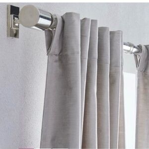 West Elm Luster Velvet, 48x108 Blockout drape, Pewter